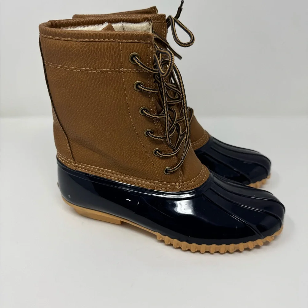 Sporto Women’s Boots Size 10 Faux Fur‎ Lining Blue Brown Exterior